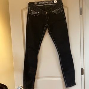 Express jeans black with rhinestone size 6